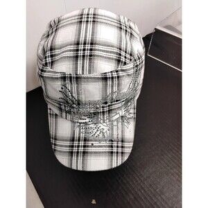 Plaid Black and White Women's Cap